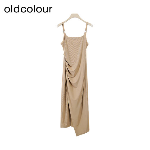 oldcolour欧珂夏季简约休闲气质纯色吊带连衣裙女BR15102190A 商品图0