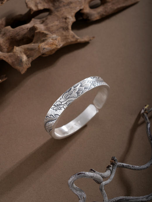 子佩集S999手工银【龙行天下】手镯【55052254】原创设计 商品图1