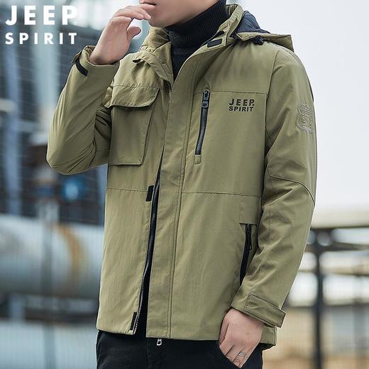 JEEP SPIRIT男士冬季棉服加绒加厚保暖可脱卸帽休闲外套HL8111B 商品图1