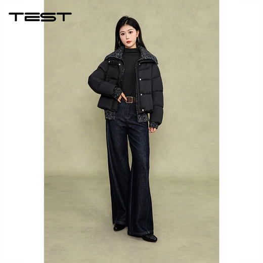 冬上新通勤显瘦保暖拼接短款棉衣2254169 商品图1