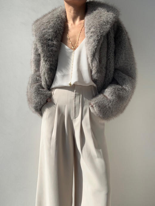 Running Closet｜仿貂毛外套 [ 灰 仿皮草 ] 【LCM】 商品图8