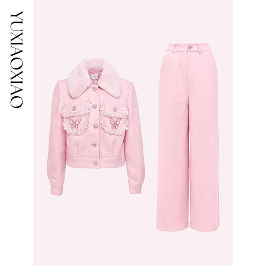 余潇潇【情动假日】含羊毛90绒短款小香羽绒服外套&宽松直筒裤 商品图4