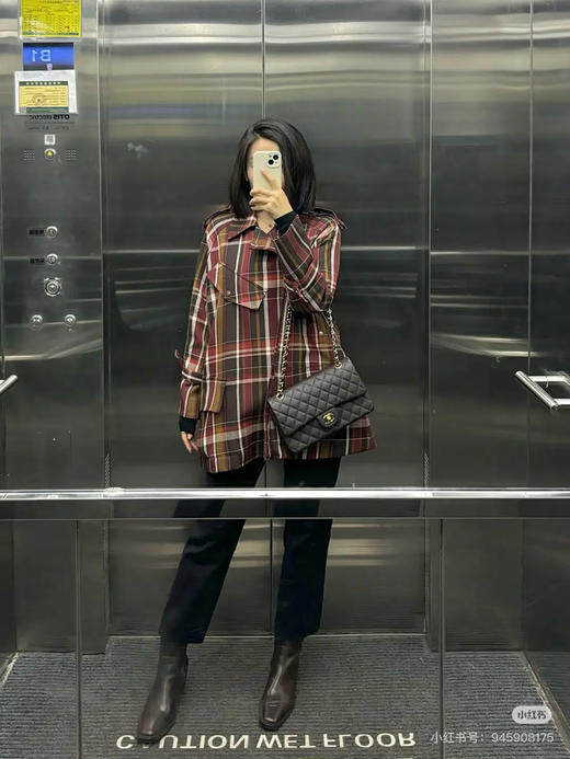 Chanel CF 中号 黑银 荔枝纹牛皮 斜挎包 商品图3