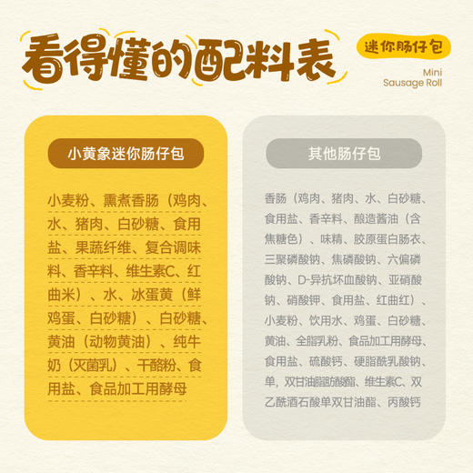 【新品上市】小黄象迷你肠仔包100g/原制奶酪饼100g/芋泥奶酪饼105g 商品图5