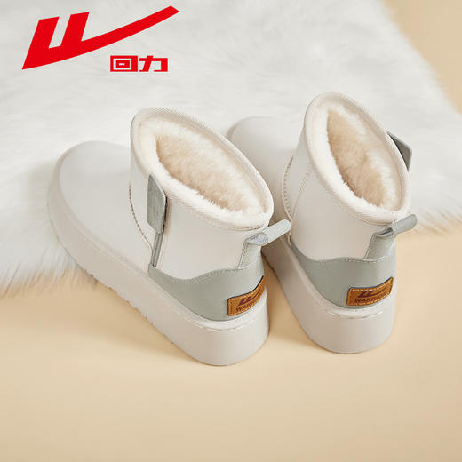 回力女鞋厚底雪地靴2025冬季新款加绒短靴防泼水保暖鞋子加厚棉鞋 商品图1