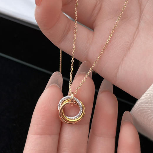 卡家cart#小号镶钻trinity项链 商品图3