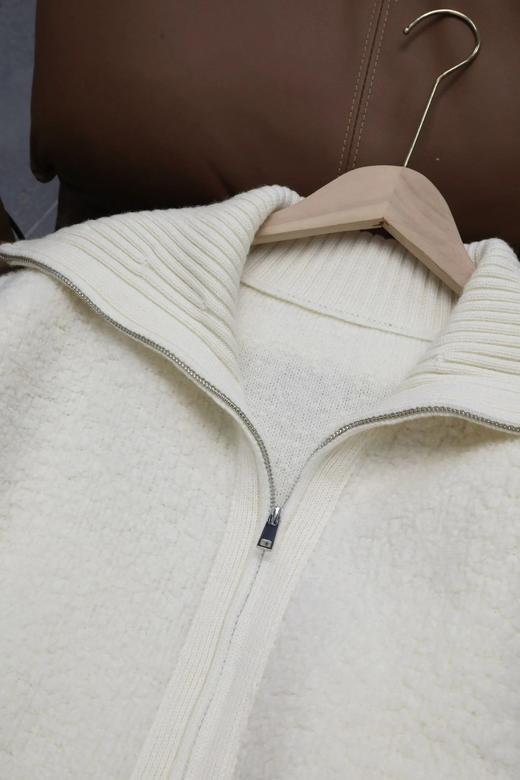 【米麻薯全羊毛加厚翻领开衫】可穿至140斤~独特圈圈纱工艺➕客供澳洲进口100%美丽诺羊毛，更轻盈更柔软~上身慵懒随性，百搭不挑人WD 商品图8