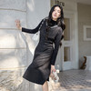 奢姿大码女装2025冬季时尚水钻装饰圆领背心裙胖妹妹气质减龄长裙9954853858 商品缩略图2