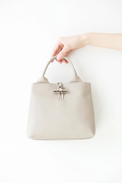 女神竹节包，高颜值出片。四色法式牛皮织物手提包单肩包C120566 商品图7