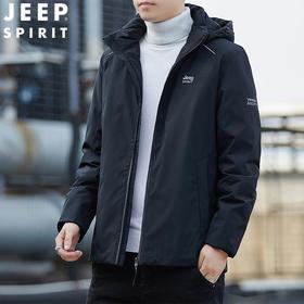 JEEP SPIRIT羽绒服男短款百搭羽绒服冬季时尚连帽外套潮HL7174