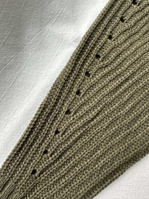 贝壳三 设计感破洞无扣针织开衫纯色宽松镂空女士毛衣外套C120531 商品图14