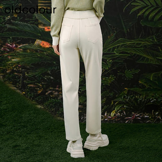 oldcolour欧珂春秋季简约休闲纯色水洗牛仔长裤女BR13112235 商品图4