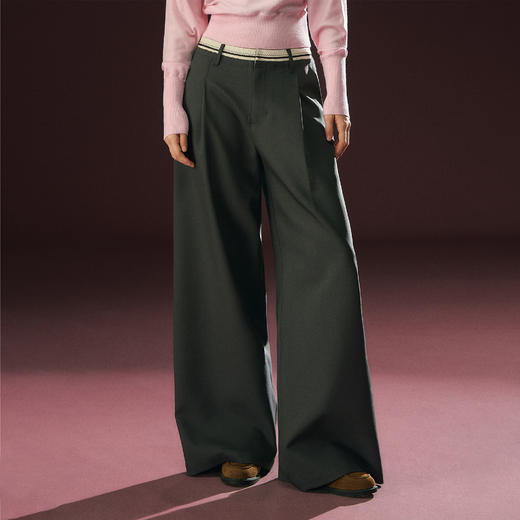 Ariseism 美式复古设计感撞色腰头休闲裤女秋冬新款 商品图0