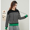 【条纹-连帽-羊毛衫】逸阳秋冬新品宽松显瘦减龄针织衫上衣7907V 商品缩略图3