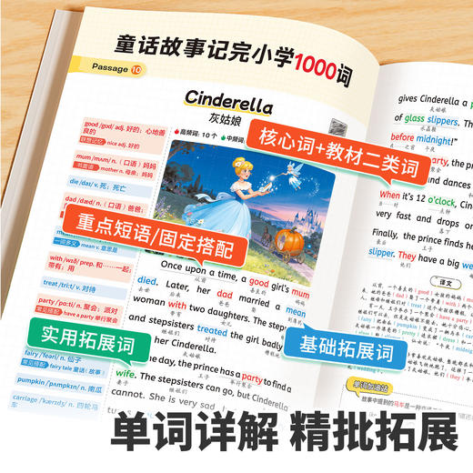 【斗半匠】40篇英语故事记完1000词小学单词晨读押题范文中外经典详解 商品图2