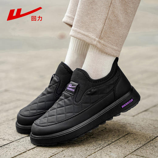 回力棉鞋女2025冬季新款女鞋软底黑色保暖加绒加厚鞋子老人妈妈鞋 商品图3