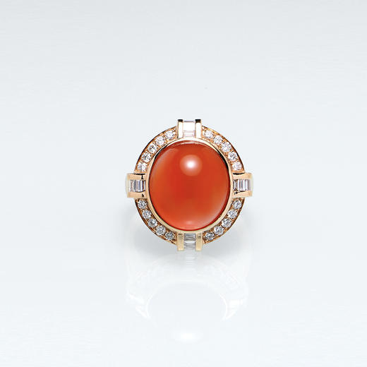 【挚友限定】重工镶 | 果冻红南红&钻石戒指 商品图2