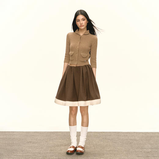 Ariseism 美式复古设计感针织开衫女秋冬新款修身上衣毛衣 商品图2