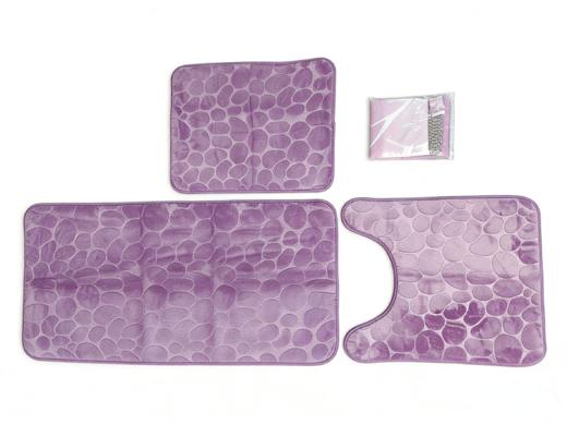 美国 Baahrnom珊瑚绒浴室垫套装 地毯三件套+浴帘 商品图0