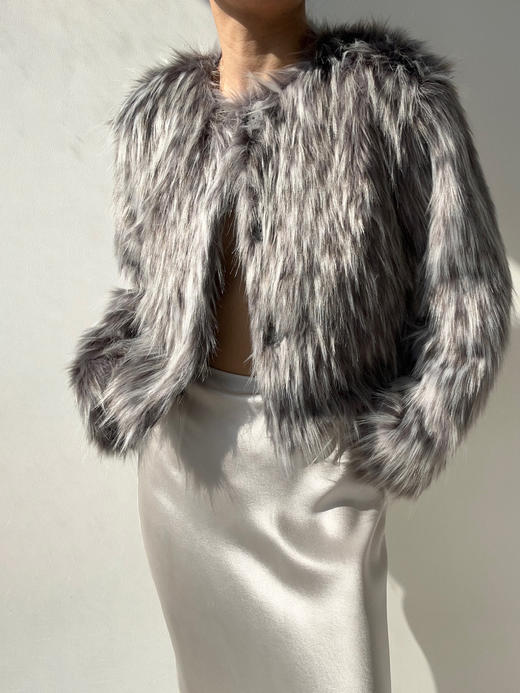 Running Closet｜环保毛外套 [ 黑白灰混色 仿皮草 ] 【LCM】 商品图1