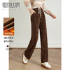 【年终特卖】熙世界欧棉绒棕色阔腿裤女秋冬2025新款高腰垂感宽松休闲拖地裤子 商品缩略图0