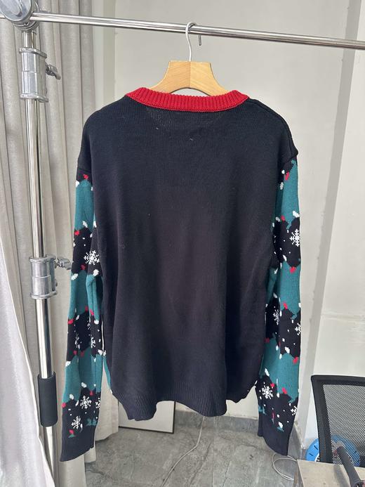 贝壳三 氛围感圆领提花针织衫女圣诞节卡通套头打底毛衣C120530 商品图3