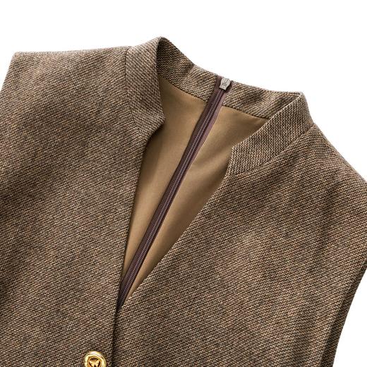 「高货wl」全新升级【铂金会员330/天猫449/差价119】(10303)洛诗琳气质羊毛混纺背心裙2025秋冬法式小香风显瘦连衣裙 商品图4