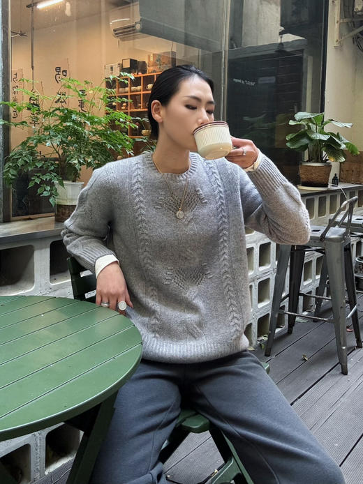 【复古羊绒】噢蜜ooomeooo麻花羊绒套头衫 商品图1