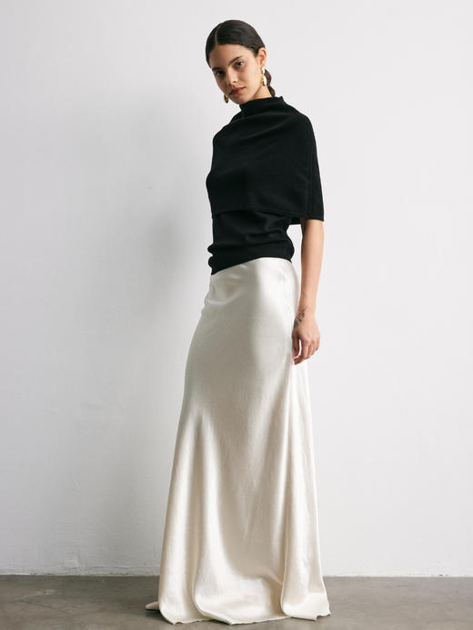 YANYI CHANG｜91910940 可脱卸袖子披肩式 套头毛衫 [ 黛墨黑 ] 多种穿法 商品图10