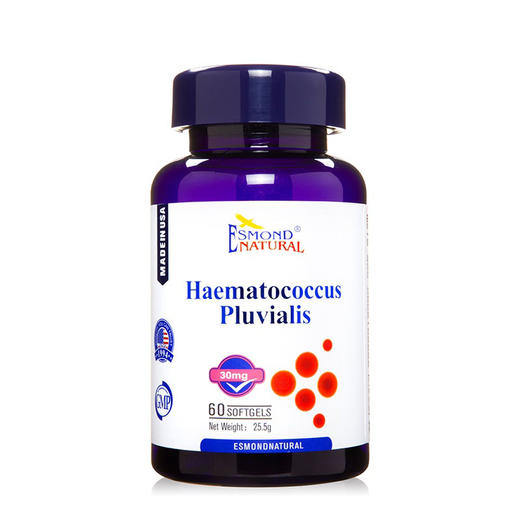 美国原装进口爱司盟雨生红球藻425mg*60粒 商品图0