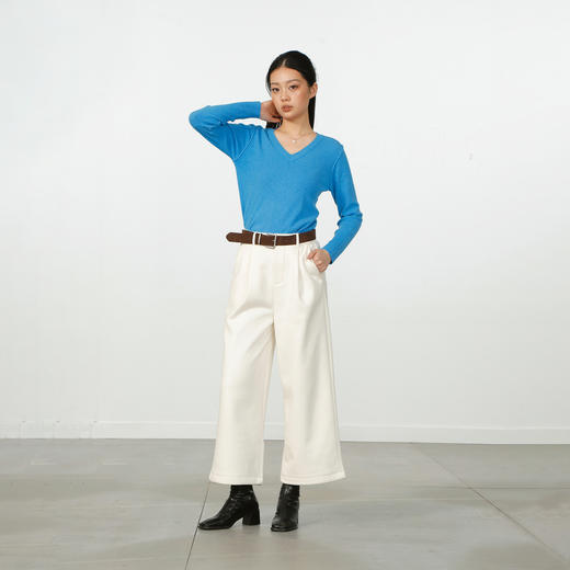 常规百搭极简配腰带阔腿裤-纪念日百货门店同款168145908 商品图3