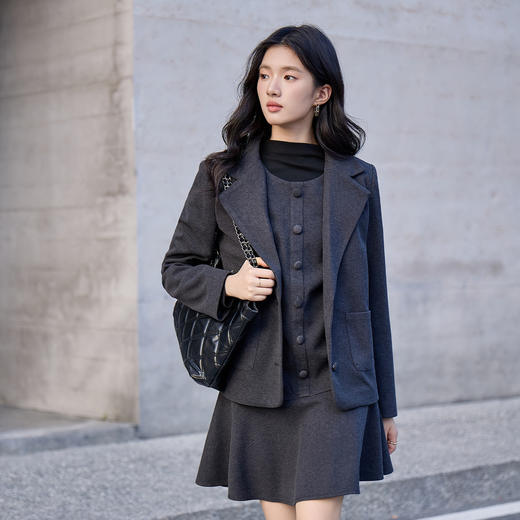 奢姿大码女装2025冬季西装外套胖妹妹百搭职业装气质休闲西服上衣9954394361A 商品图1