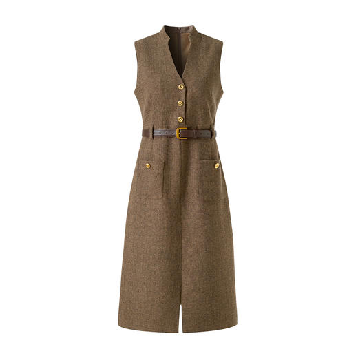 「高货wl」全新升级【铂金会员330/天猫449/差价119】(10303)洛诗琳气质羊毛混纺背心裙2025秋冬法式小香风显瘦连衣裙 商品图2