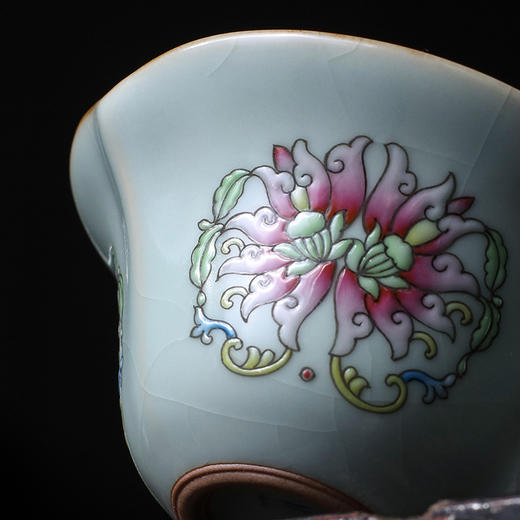 问鼎汝瓷天青老款幽兰杯（珐琅彩） 商品图2