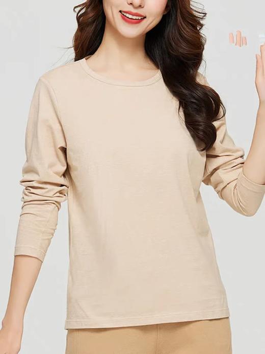 【素道】有机棉 带胸垫 短袖T恤 半袖 长袖T恤 白色/灰色/棕色 可降解 素道 敦煌天然有机彩棉织造 舒适安全健康 [漳州仓] 商品图1