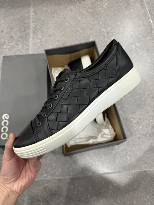 正品ecco爱步 编织系带休闲 低帮 时尚板鞋 黑色 尺码41 全新原盒0529 商品图0