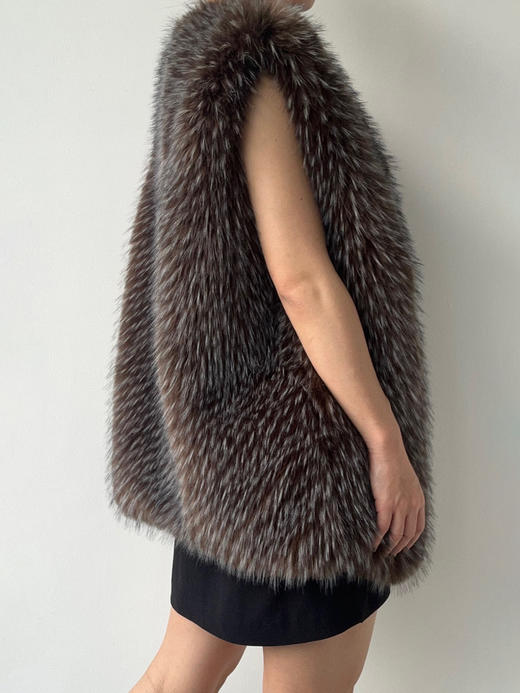 Running Closet｜环保毛长款马甲 [ 棕 仿皮草 ] 【LCM】 商品图1