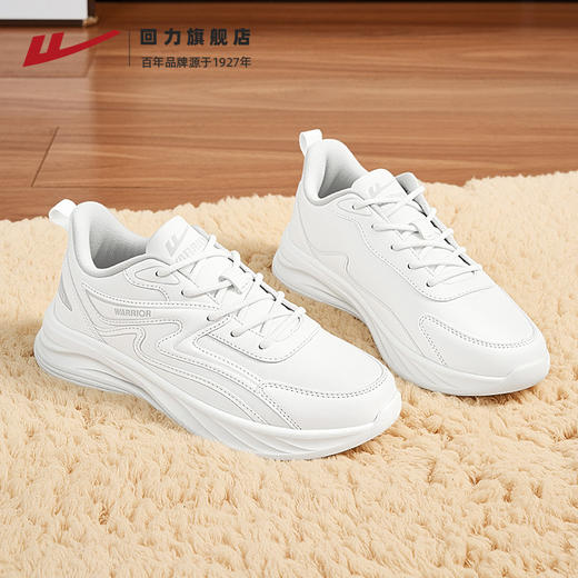 回力女鞋运动鞋2025冬季新款防泼水加绒棉鞋保暖皮面休闲跑步鞋子 商品图1