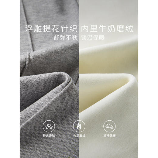 【年终特卖】熙世界灰色窄版阔腿裤秋冬加绒裤高腰垂感宽松休闲直筒运动卫裤 商品图2