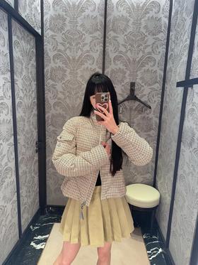 蒙口 25秋冬新款 千鸟格立领羽绒服(TM)