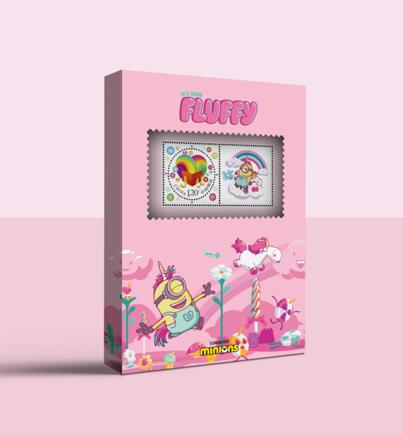 《当小黄人遇见Fluffy》个性化邮票相框 商品图0