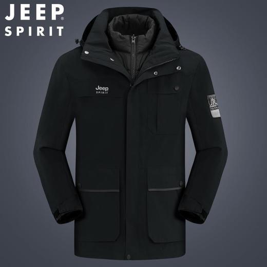 JEEP SPIRIT冲锋衣男情侣两件套可拆卸户外加绒加厚登山服HL8866 商品图3