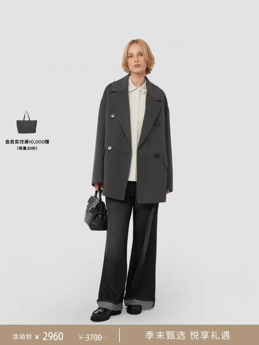 贝壳三 慵懒感高腰棉质阔腿裤弹力休闲翻边女士牛仔裤C120521 商品图6