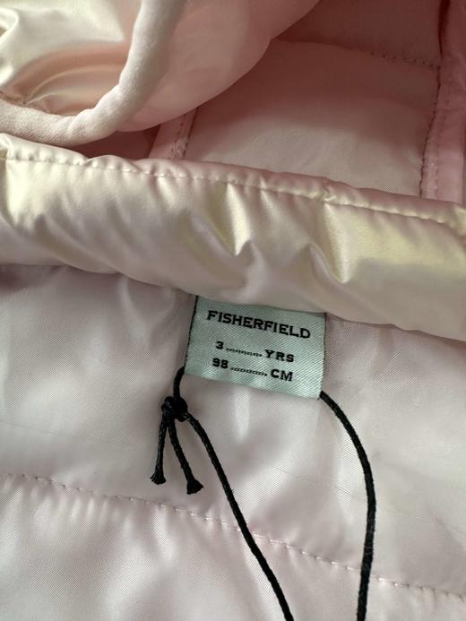 贝壳三 珠光粉色亮面儿童连帽棉服绗缝防风轻薄拉链棉衣C120527 商品图3