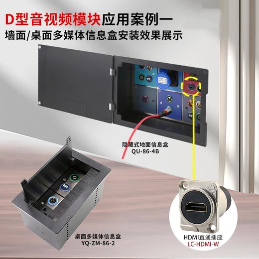 批发【金属 面板模块】音响插座面板D型模块XLR卡农头86铝合金音频网络面板 卡侬面板卡侬音视频6.5/3.5/莲花86面板网络USB公母HDMI信息盒插座 商品图2