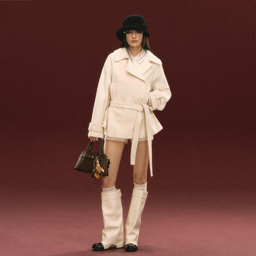 Ariseism 高级感绵羊毛毛呢外套女秋冬季新款呢子大衣 商品图3