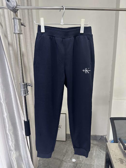 贝壳三 字母印花松紧腰休闲长裤情侣款加绒加厚束脚卫裤C120532 商品图2