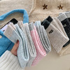 【柔软亲肤舒适❗️简约时尚百搭】秋冬季袜子女拼色中筒袜加绒加厚保暖羊毛袜刺绣字母复古堆堆袜女。jb 商品缩略图2