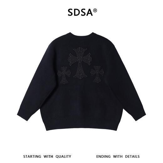 82551SDSA男士秋冬新款痞帅男装重工十字珠子纽扣开衫圆领毛衣百搭时尚 商品图5