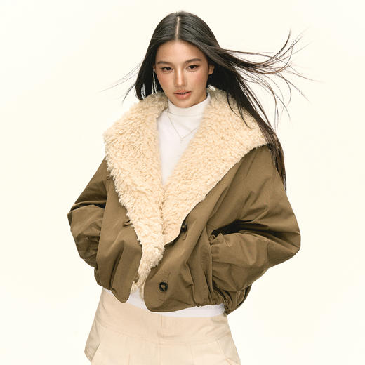 Ariseism 美式复古设计感棉服女冬季新款中长款外套 商品图1